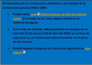 RESOLUCIÓN DEFINITIVA DE CONCESIÓN DE BECAS MEFP 2023-24 Y APERTURA PLAZO RECURSO REPOSICIÓN